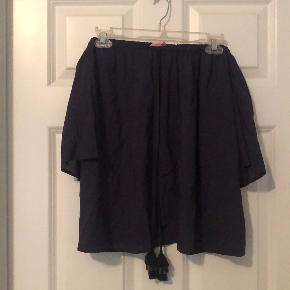 Lilly Pulitzer off the shoulder tassel top